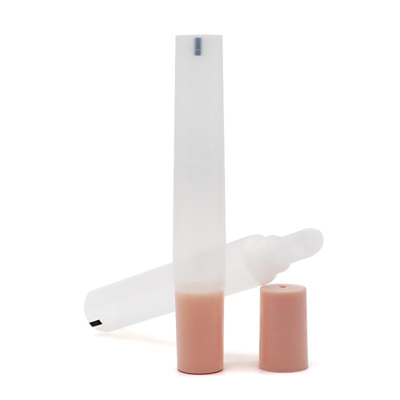 16 tube diameter, clear pink, straight edge cap