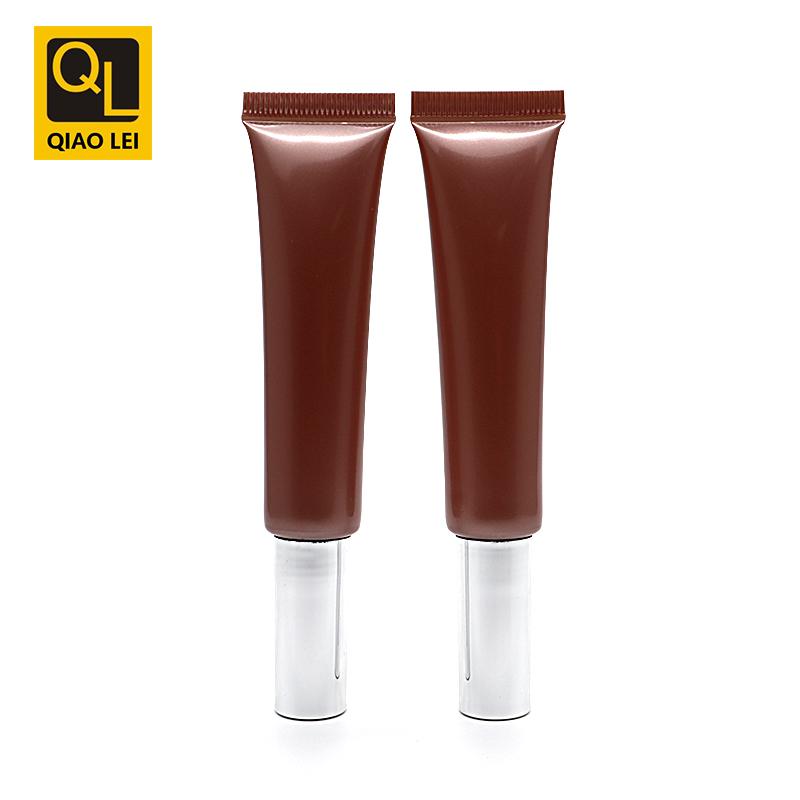 19 tube diameter, brown lip gloss inner plug, silver plated cylinder cap