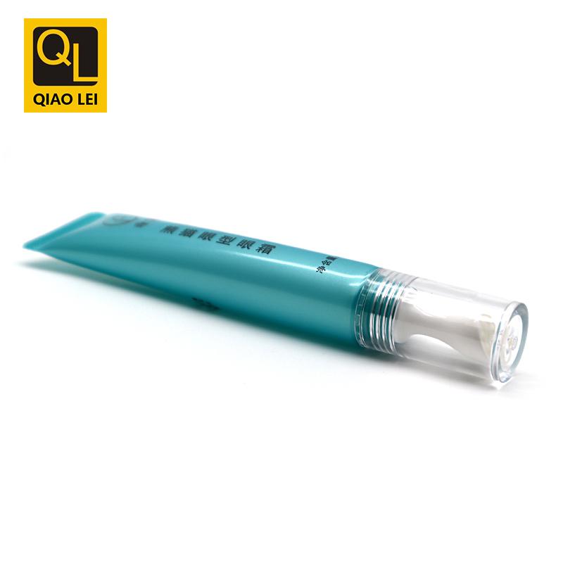 19 tube diameter, blue eye cream tube with 15ml inner plug, transparent straight edge cap