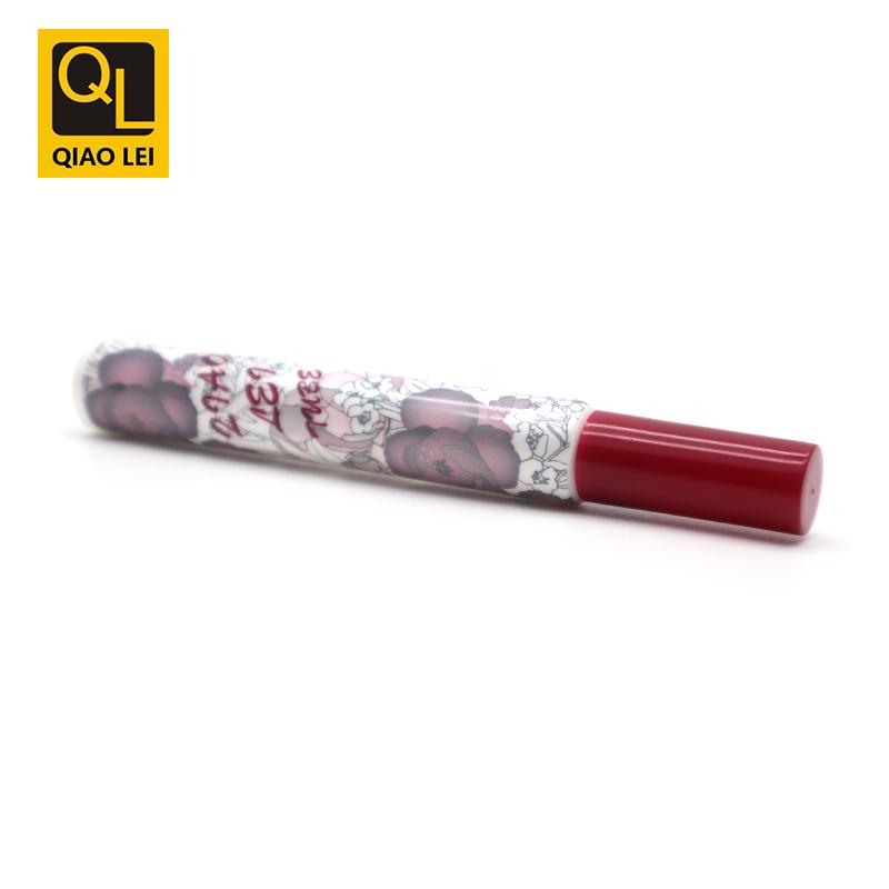 19 tube diameter, purple lipstick tube, brush with straight edge cap