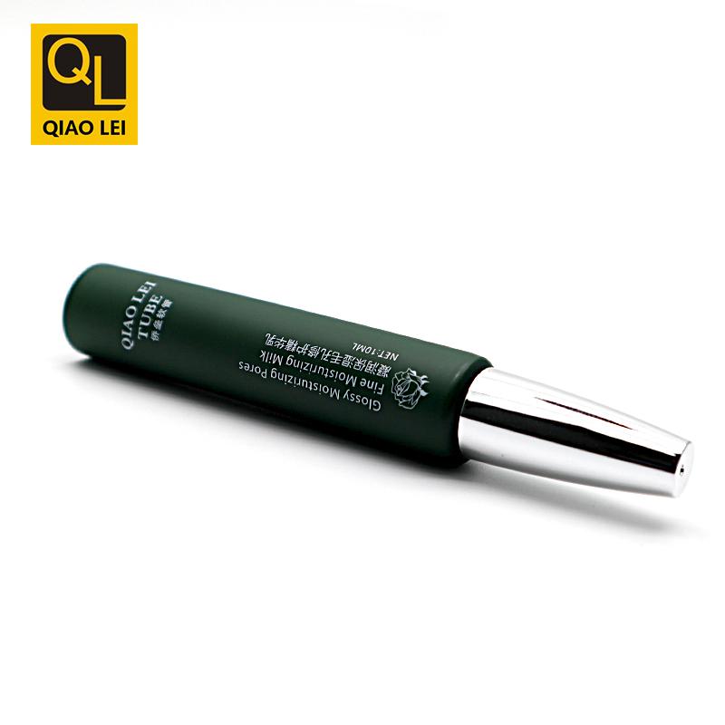 19 tube diameter, green hose lip gloss 10ml, flocking head, straight edge cap