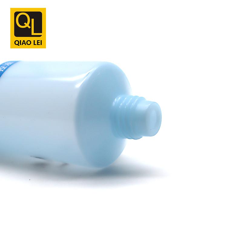 35 tube diameter, light blue transparent hose, white concave top screw cap