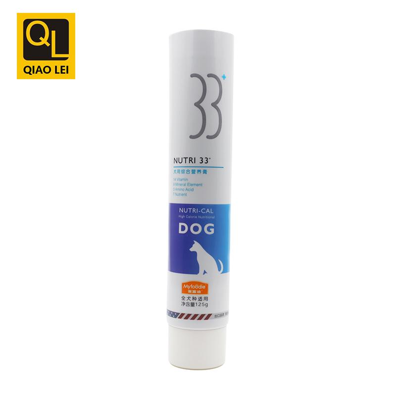 35 tube diameter, white aluminum plastic tube 125g, unsealed end, white screw cap