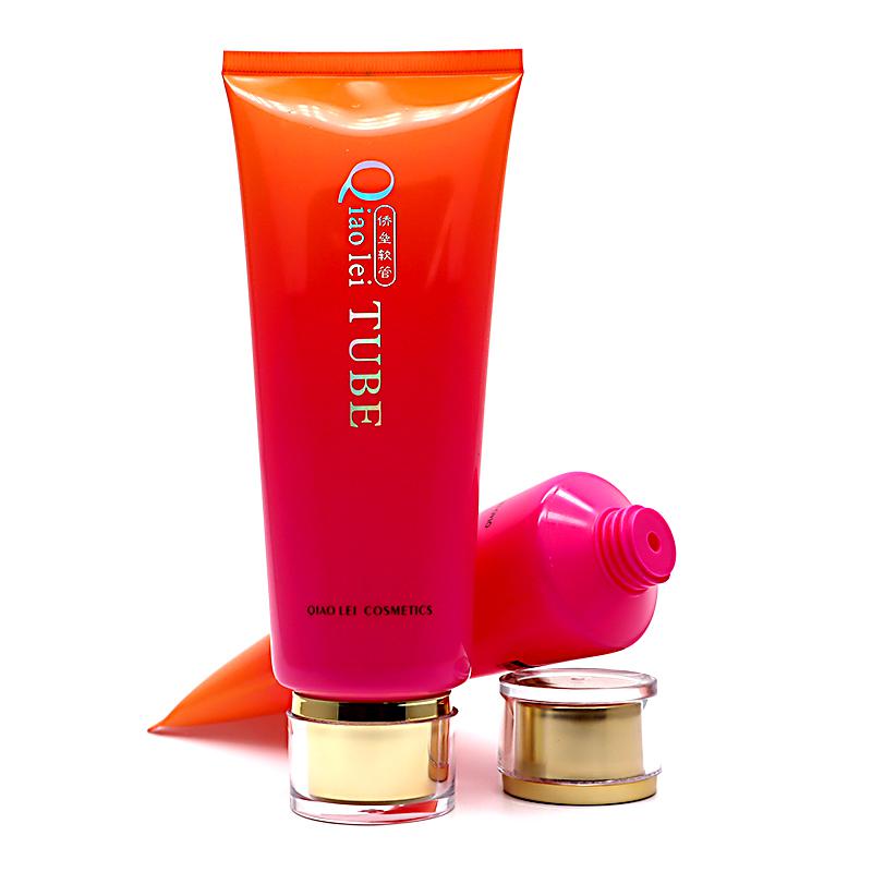 50 tube diameter, orange purple hose with recessed top straight edge acrylic cap