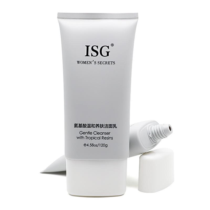 50mm diameter white flat twist-top facial cleanser tube packaging