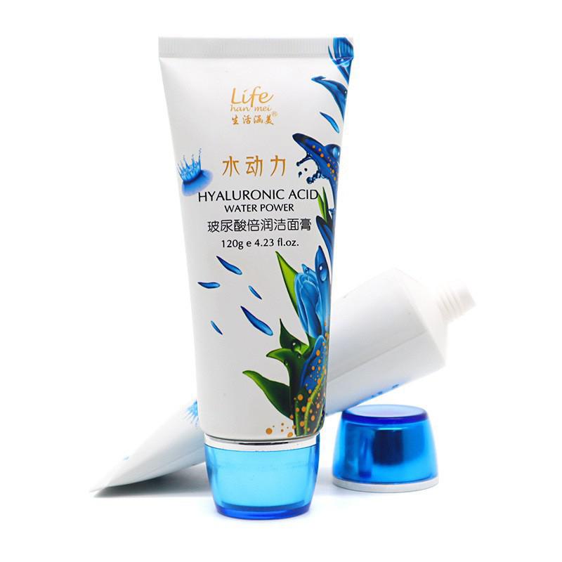 50mm diameter blue screw-top tube packaging for facial cleanser and body lotion