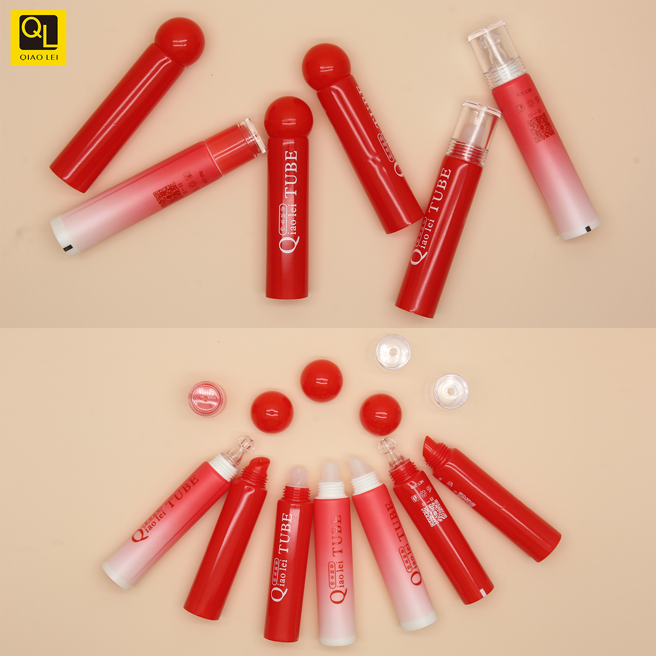 Cosmetic hose package is applicable to lip gloss lipstick eye cream