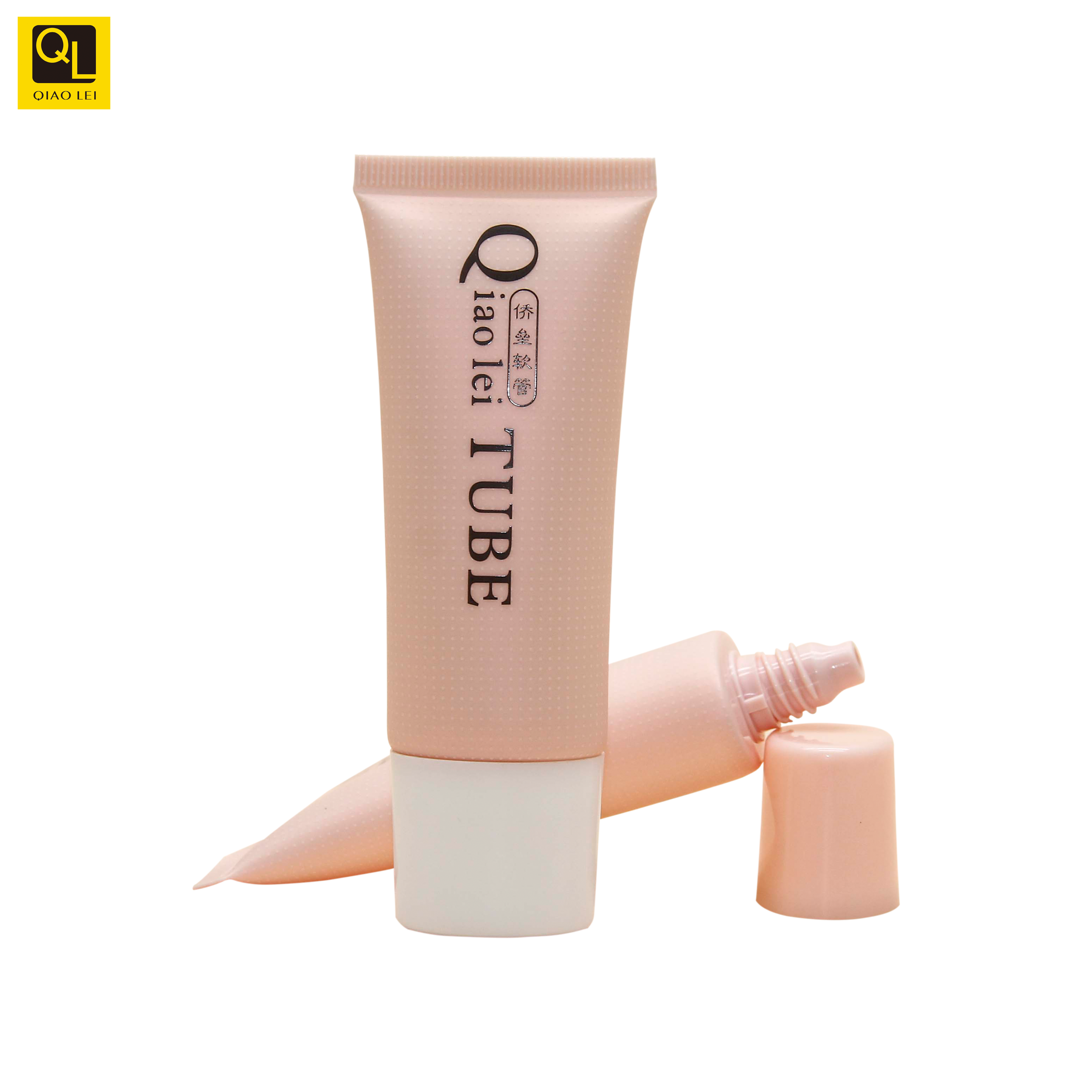 Hand cream and facial cleanser packaged in flat tubes